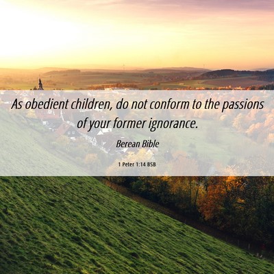 Picture 06 - 1 Peter 1:14 BSB - As obedient children, do not conform to the - Bible Verse Picture