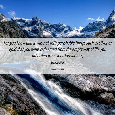 Picture 06 - 1 Peter 1:18 BSB - For you know that it was not with perishable - Bible Verse Picture