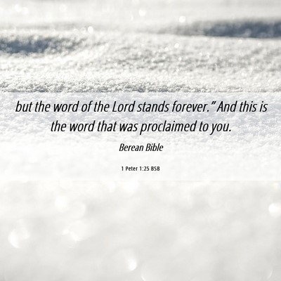 Picture 06 - 1 Peter 1:25 BSB - but the word of the Lord stands forever.” And - Bible Verse Picture