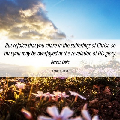 Picture 06 - 1 Peter 4:13 BSB - But rejoice that you share in the sufferings of - Bible Verse Picture