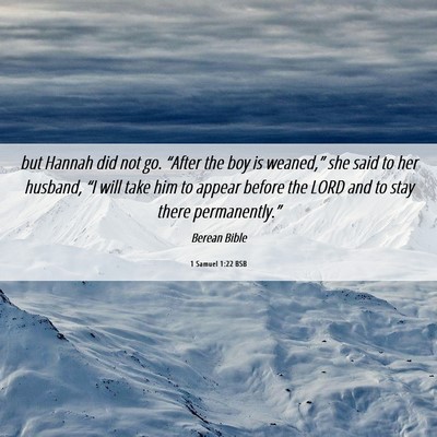 Picture 06 - 1 Samuel 1:22 BSB - but Hannah did not go. “After the boy is - Bible Verse Picture