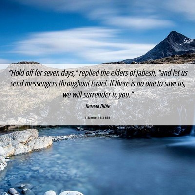 Picture 06 - 1 Samuel 11:3 BSB - “Hold off for seven days,” replied the elders - Bible Verse Picture