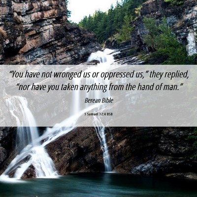 Picture 06 - 1 Samuel 12:4 BSB - “You have not wronged us or oppressed us,” - Bible Verse Picture