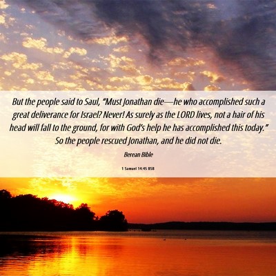 Picture 06 - 1 Samuel 14:45 BSB - But the people said to Saul, “Must Jonathan - Bible Verse Picture