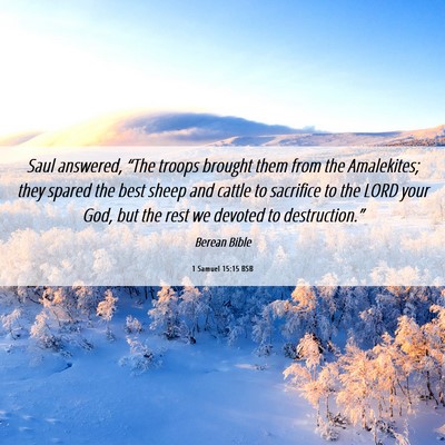 Picture 06 - 1 Samuel 15:15 BSB - Saul answered, “The troops brought them from - Bible Verse Picture