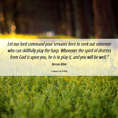 Picture 06 - 1 Samuel 16:16 BSB - Let our lord command your servants here to seek - Bible Verse Picture