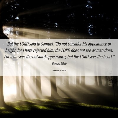 Picture 06 - 1 Samuel 16:7 BSB - But the LORD said to Samuel, “Do not consider - Bible Verse Picture