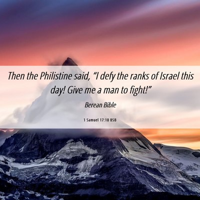 Picture 06 - 1 Samuel 17:10 BSB - Then the Philistine said, “I defy the ranks of - Bible Verse Picture