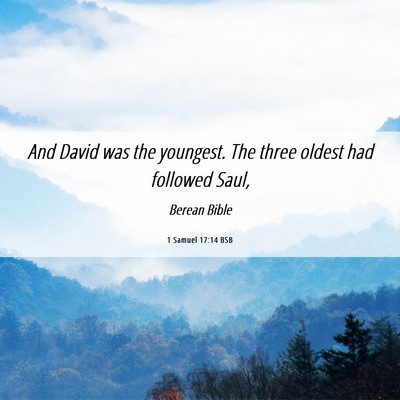 Picture 06 - 1 Samuel 17:14 BSB - And David was the youngest. The three oldest had - Bible Verse Picture