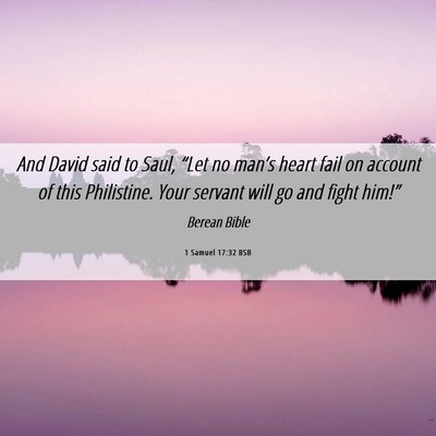 Picture 06 - 1 Samuel 17:32 BSB - And David said to Saul, “Let no man’s heart - Bible Verse Picture
