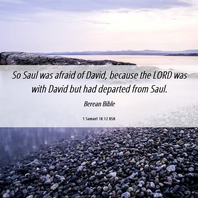 Picture 06 - 1 Samuel 18:12 BSB - So Saul was afraid of David, because the LORD was - Bible Verse Picture