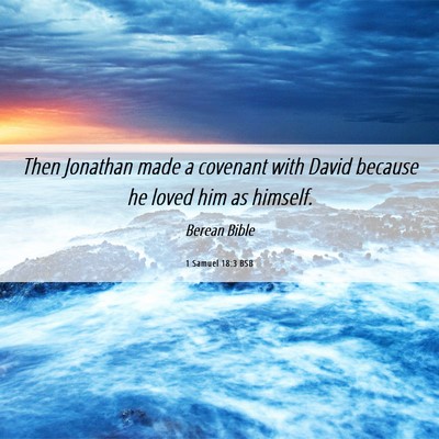 Picture 06 - 1 Samuel 18:3 BSB - Then Jonathan made a covenant with David because - Bible Verse Picture
