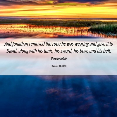 Picture 06 - 1 Samuel 18:4 BSB - And Jonathan removed the robe he was wearing and - Bible Verse Picture