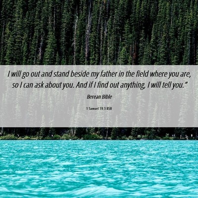 Picture 06 - 1 Samuel 19:3 BSB - I will go out and stand beside my father in the - Bible Verse Picture