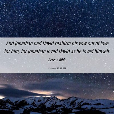 Picture 06 - 1 Samuel 20:17 BSB - And Jonathan had David reaffirm his vow out of - Bible Verse Picture