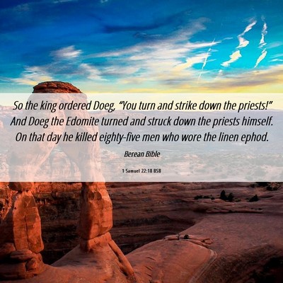 Picture 06 - 1 Samuel 22:18 BSB - So the king ordered Doeg, “You turn and strike - Bible Verse Picture