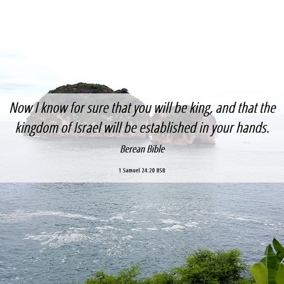 Picture 06 - 1 Samuel 24:20 BSB - Now I know for sure that you will be king, and - Bible Verse Picture