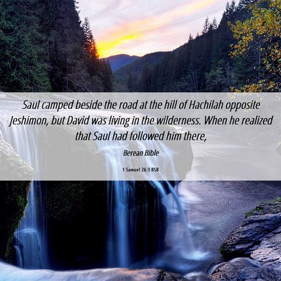 Picture 06 - 1 Samuel 26:3 BSB - Saul camped beside the road at the hill of - Bible Verse Picture