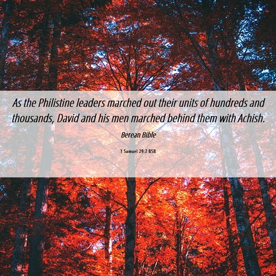 Picture 06 - 1 Samuel 29:2 BSB - As the Philistine leaders marched out their units - Bible Verse Picture