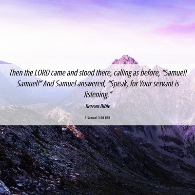 Picture 06 - 1 Samuel 3:10 BSB - Then the LORD came and stood there, calling as - Bible Verse Picture