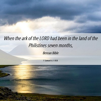 Picture 06 - 1 Samuel 6:1 BSB - When the ark of the LORD had been in the land of - Bible Verse Picture