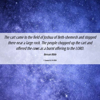 Picture 06 - 1 Samuel 6:14 BSB - The cart came to the field of Joshua of - Bible Verse Picture
