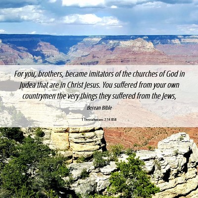 Picture 06 - 1 Thessalonians 2:14 BSB - For you, brothers, became imitators of the - Bible Verse Picture