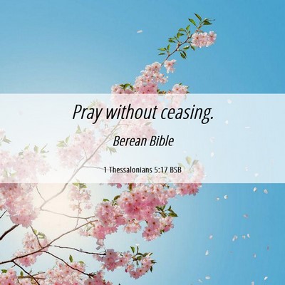 Picture 06 - 1 Thessalonians 5:17 BSB - Pray without - Bible Verse Picture
