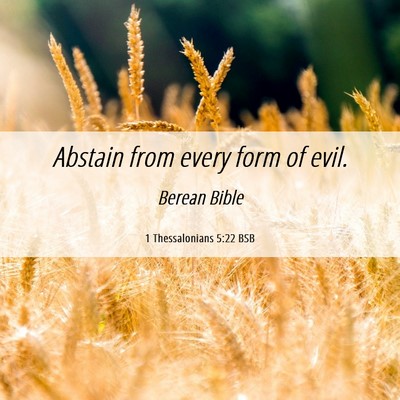 Picture 06 - 1 Thessalonians 5:22 BSB - Abstain from every form of - Bible Verse Picture