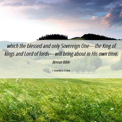 Picture 06 - 1 Timothy 6:15 BSB - which the blessed and only Sovereign One—the - Bible Verse Picture