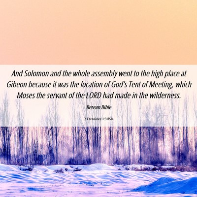 Picture 06 - 2 Chronicles 1:3 BSB - And Solomon and the whole assembly went to the - Bible Verse Picture