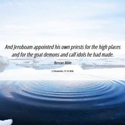 Picture 06 - 2 Chronicles 11:15 BSB - And Jeroboam appointed his own priests for the - Bible Verse Picture