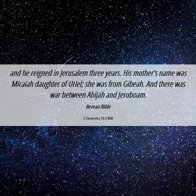 Picture 06 - 2 Chronicles 13:2 BSB - and he reigned in Jerusalem three years. His - Bible Verse Picture