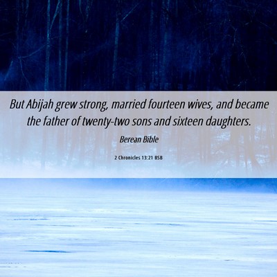 Picture 06 - 2 Chronicles 13:21 BSB - But Abijah grew strong, married fourteen wives, - Bible Verse Picture