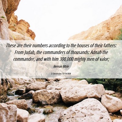 Picture 06 - 2 Chronicles 17:14 BSB - These are their numbers according to the houses - Bible Verse Picture