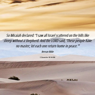 Picture 06 - 2 Chronicles 18:16 BSB - So Micaiah declared: “I saw all Israel - Bible Verse Picture