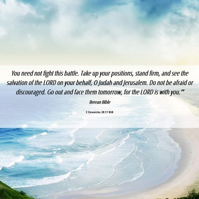 Picture 06 - 2 Chronicles 20:17 BSB - You need not fight this battle. Take up your - Bible Verse Picture