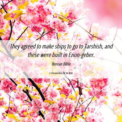 Picture 06 - 2 Chronicles 20:36 BSB - They agreed to make ships to go to Tarshish, and - Bible Verse Picture
