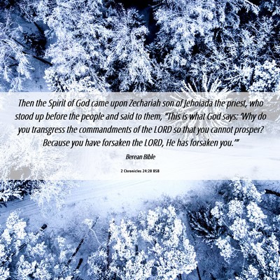 Picture 06 - 2 Chronicles 24:20 BSB - Then the Spirit of God came upon Zechariah son of - Bible Verse Picture