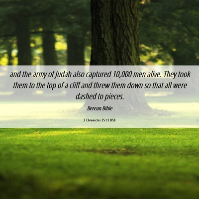 Picture 06 - 2 Chronicles 25:12 BSB - and the army of Judah also captured 10,000 men - Bible Verse Picture