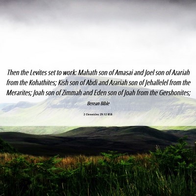 Picture 06 - 2 Chronicles 29:12 BSB - Then the Levites set to work: Mahath son of - Bible Verse Picture