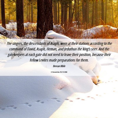Picture 06 - 2 Chronicles 35:15 BSB - The singers, the descendants of Asaph, were at - Bible Verse Picture
