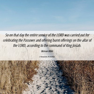 Picture 06 - 2 Chronicles 35:16 BSB - So on that day the entire service of the LORD was - Bible Verse Picture