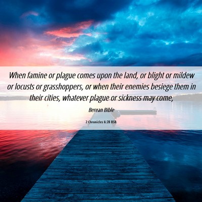 Picture 06 - 2 Chronicles 6:28 BSB - When famine or plague comes upon the land, or - Bible Verse Picture