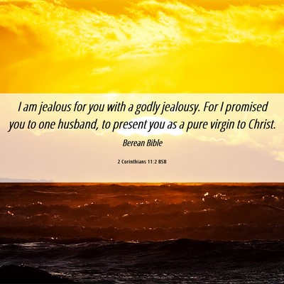 Picture 06 - 2 Corinthians 11:2 BSB - I am jealous for you with a godly jealousy. For I - Bible Verse Picture