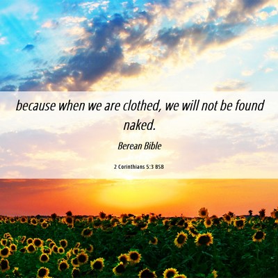 Picture 06 - 2 Corinthians 5:3 BSB - because when we are clothed, we will not be found - Bible Verse Picture