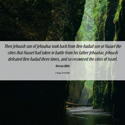 Picture 06 - 2 Kings 13:25 BSB - Then Jehoash son of Jehoahaz took back from - Bible Verse Picture