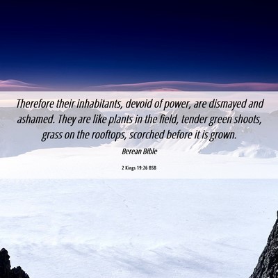 Picture 06 - 2 Kings 19:26 BSB - Therefore their inhabitants, devoid of power, are - Bible Verse Picture
