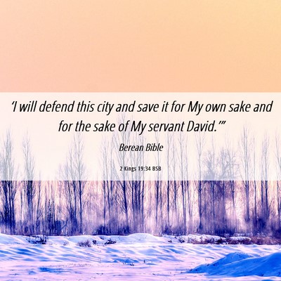 Picture 06 - 2 Kings 19:34 BSB - ‘I will defend this city and save it for My own - Bible Verse Picture