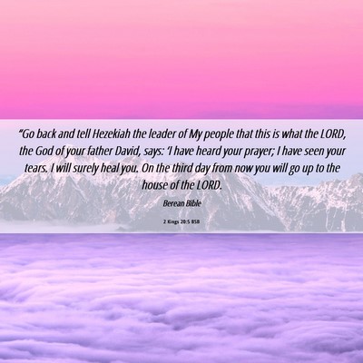 Picture 06 - 2 Kings 20:5 BSB - “Go back and tell Hezekiah the leader of My - Bible Verse Picture